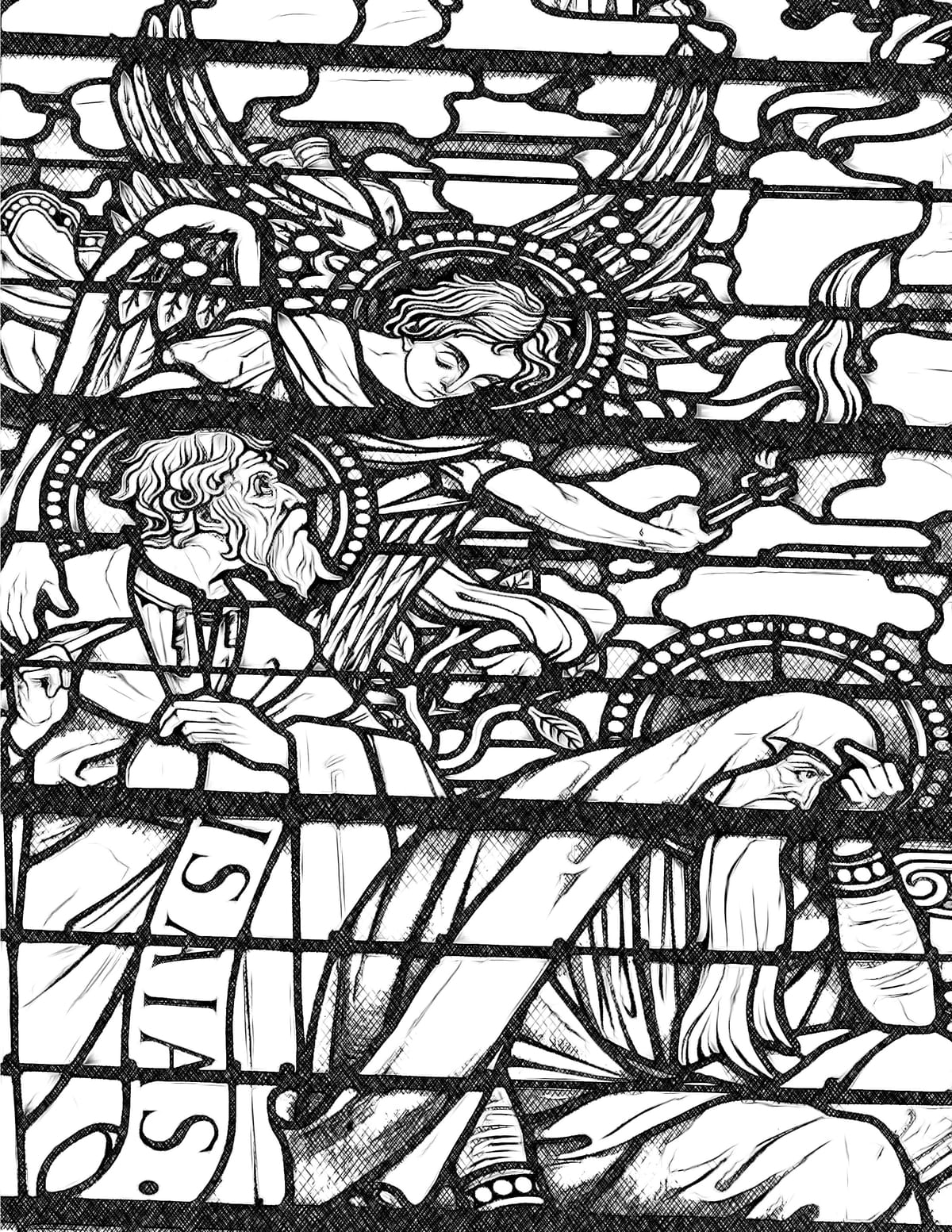 Isaiah and the Angel - Catholic Coloring Page