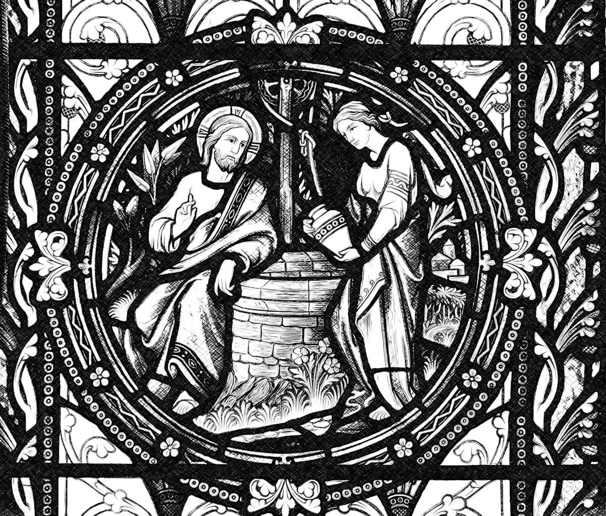 Woman at the Well - Catholic Coloring Page