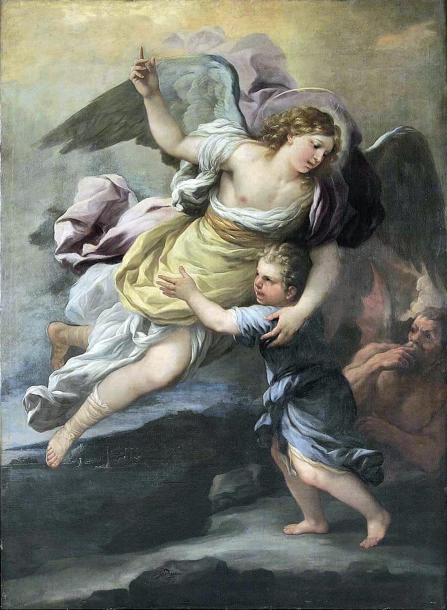 Guardian Angel (18th Century) by Unknown - Public Domain Catholic Painting
