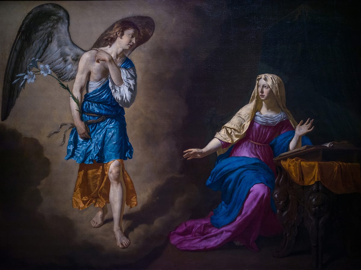 Annunciation by Adriaen van de Velde (15th Century) - Public Domain Catholic Painting