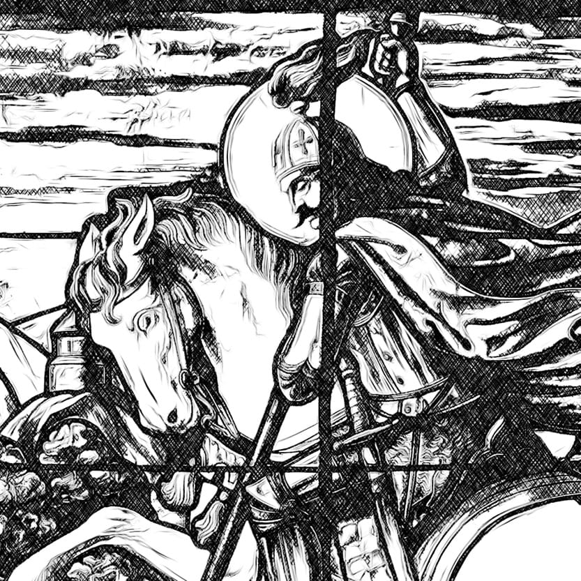 Saint George and the Dragon - Catholic Coloring Page