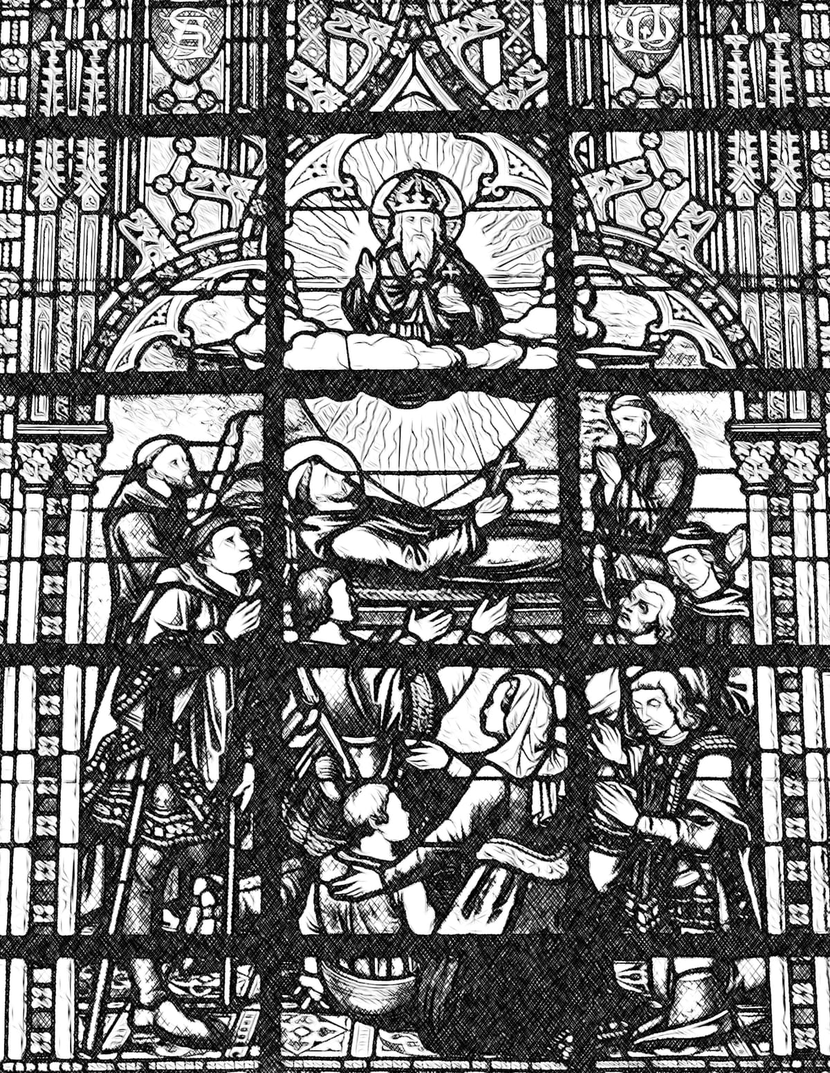 Funeral of Saint Francis - Catholic Coloring Page