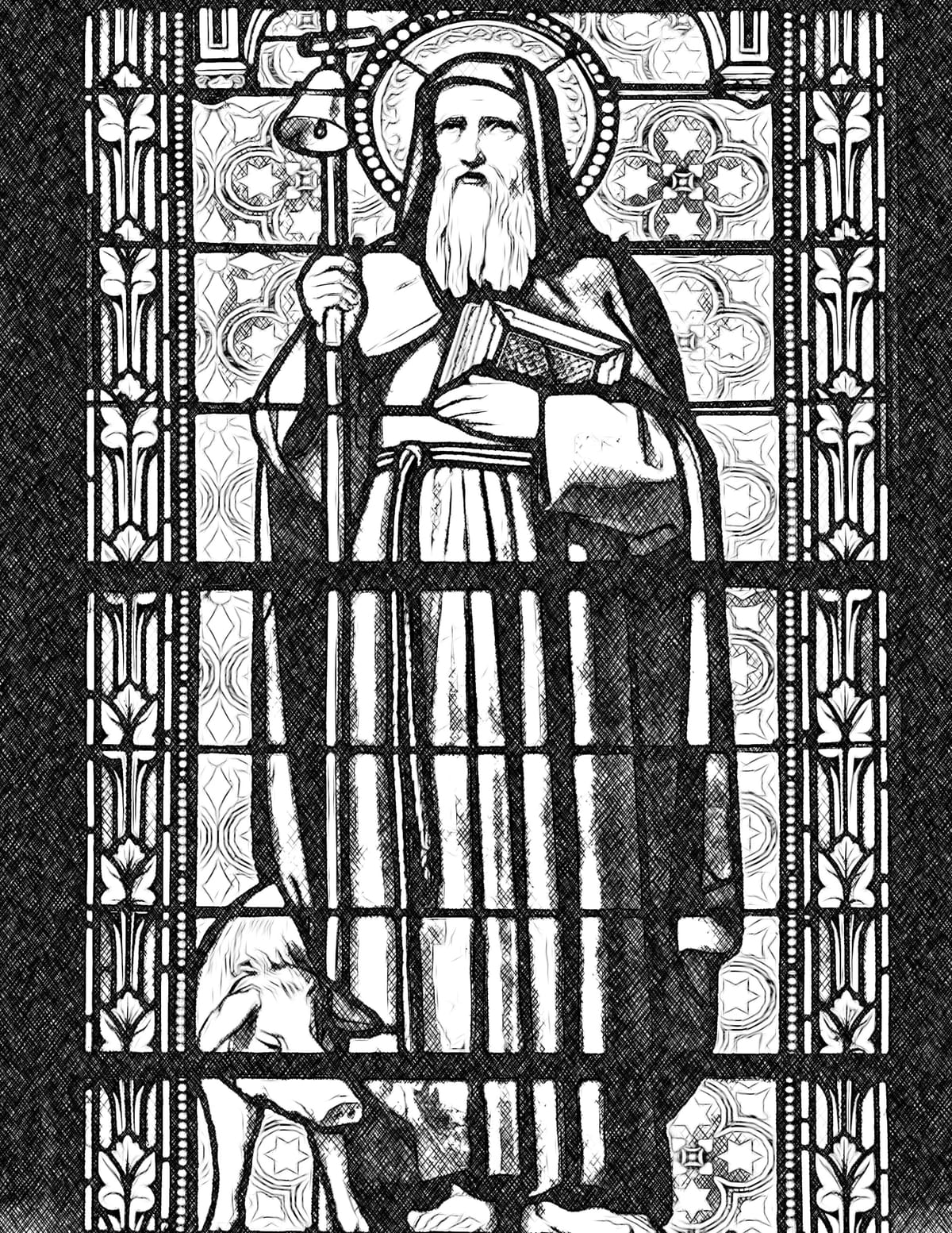 Saint Anthony the Great - Catholic Coloring Page
