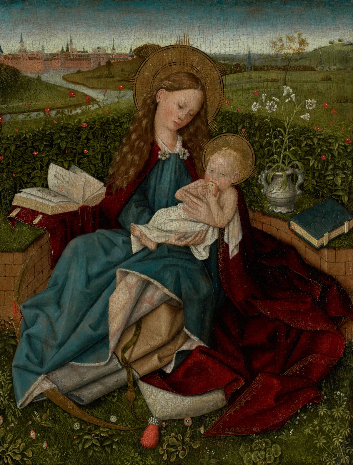 The Madonna of Humility by After Robert Campin (1450-1470) - Public Domain Catholic Painting