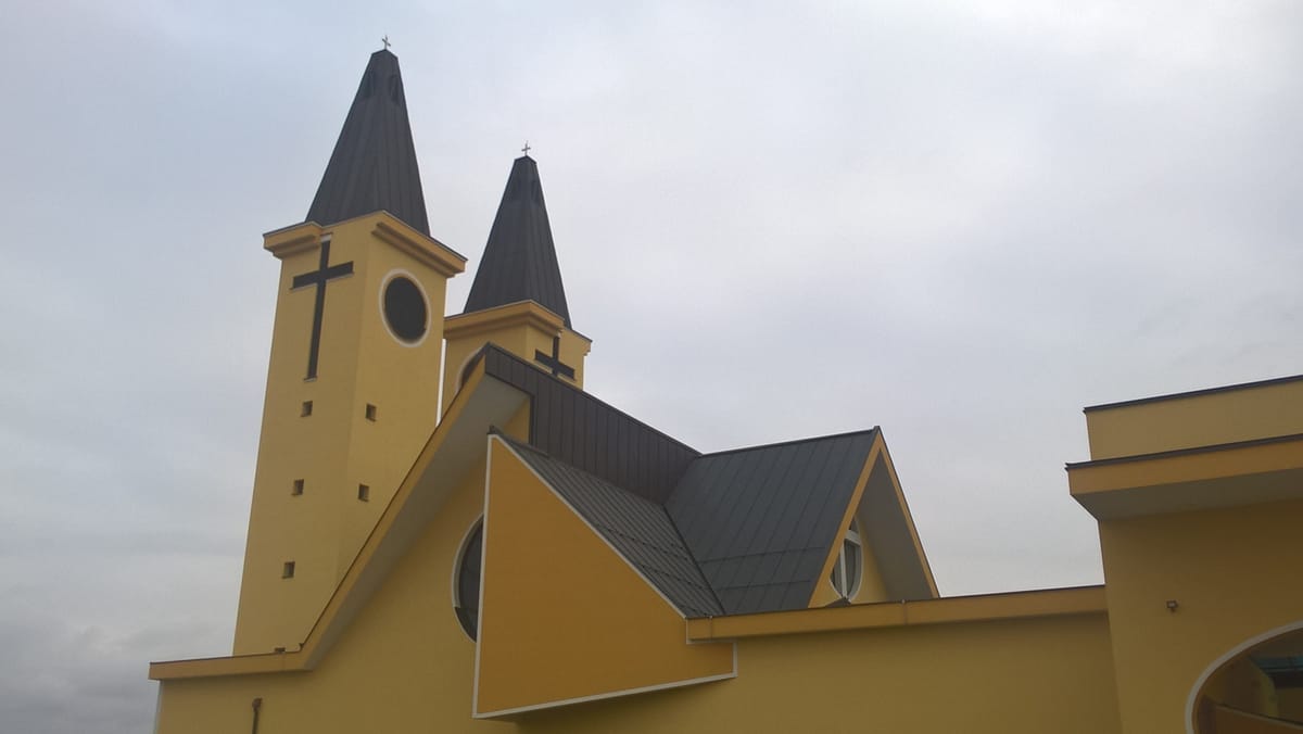 Roman Catholic Church in Petrićevac, Banja Luka, Bosnia and Herzegovina - Catholic Stock Photo