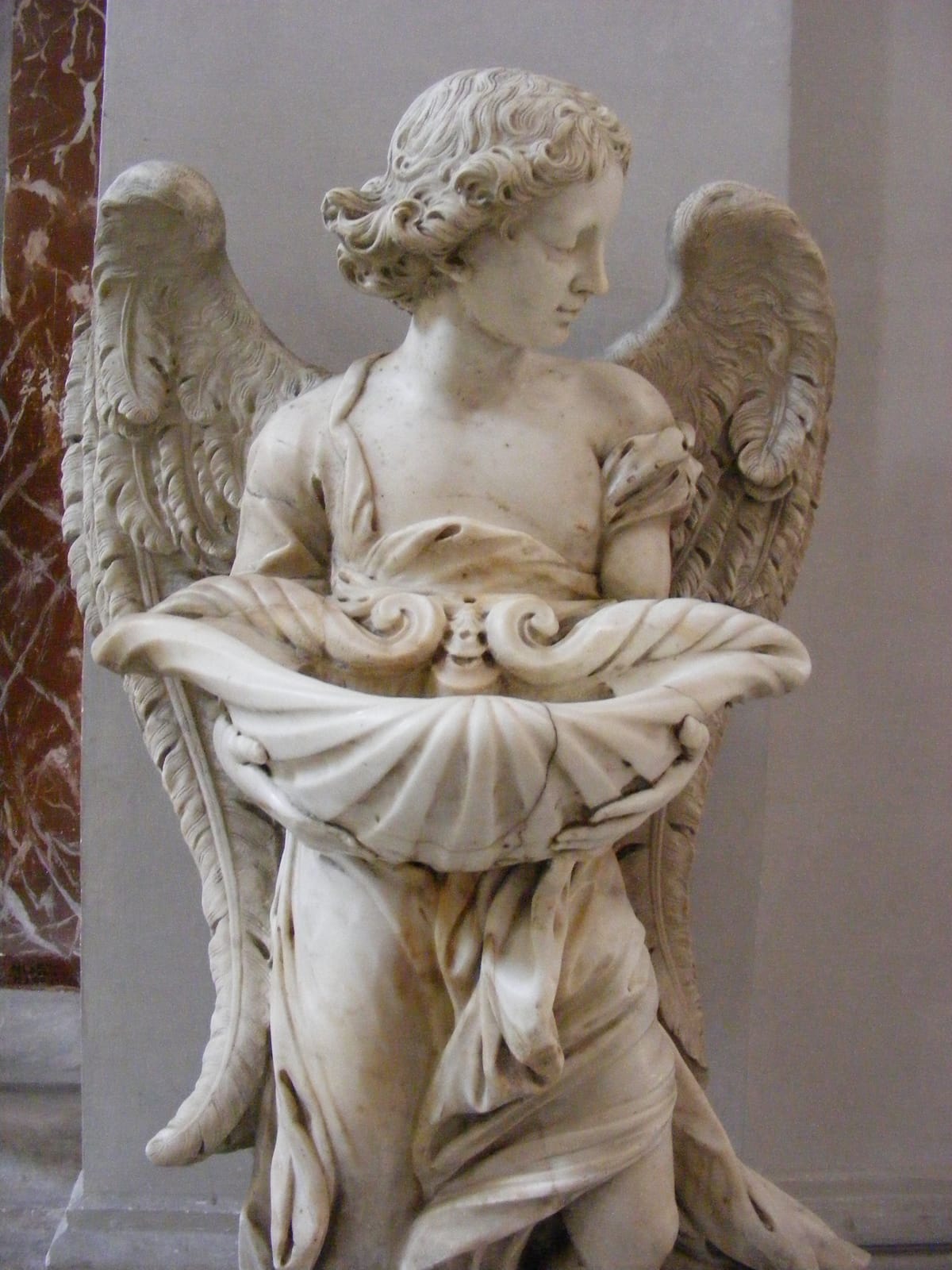 Holy Water Font, Rome - Catholic Stock Photo