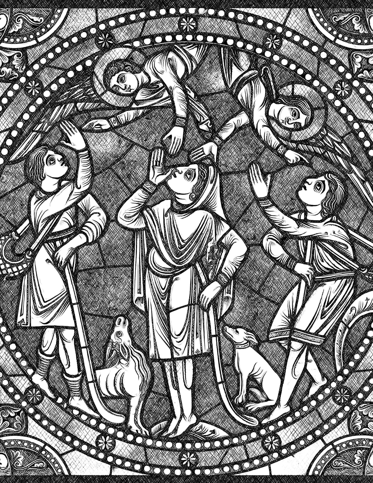 Angels Announcing Christ's Birth to the Shepherds - Bible Coloring Page