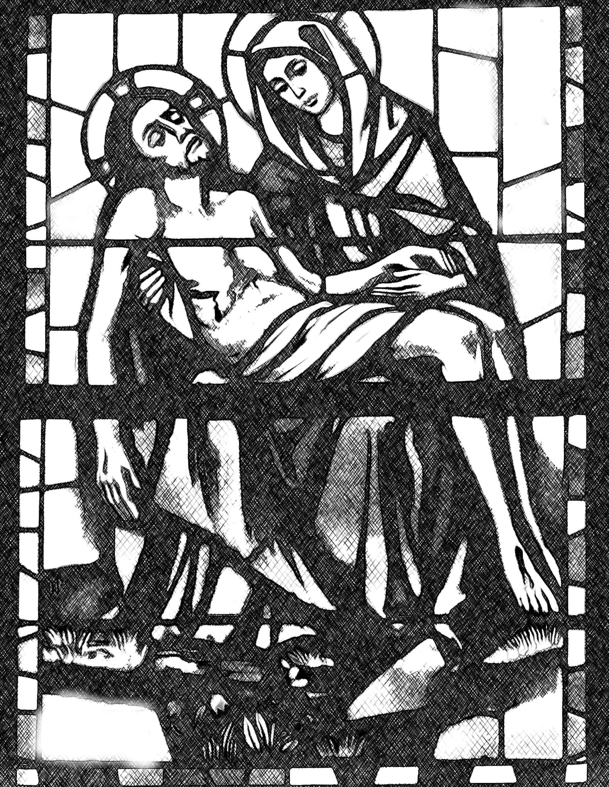 Pieta - Catholic Coloring Page