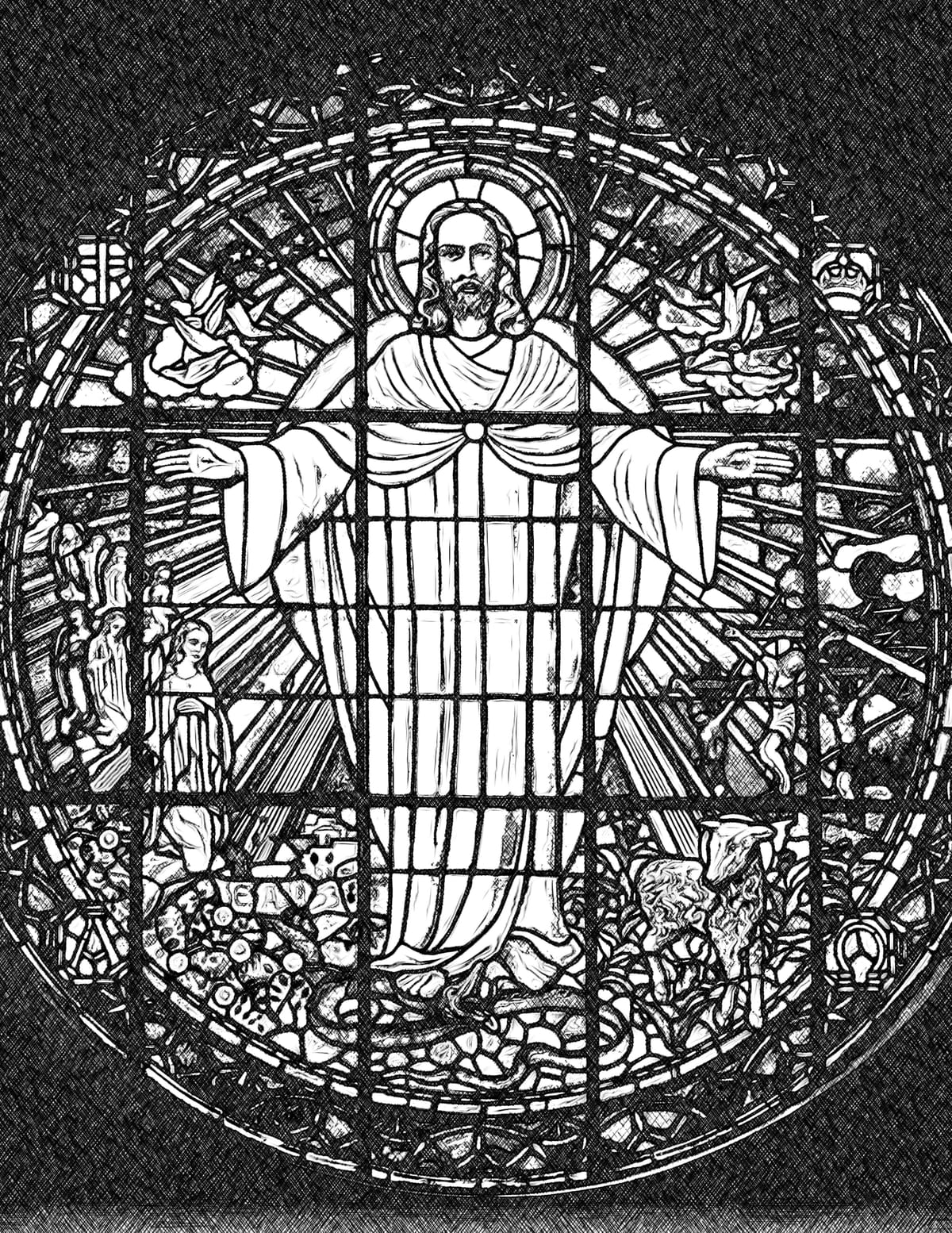 Risen Christ - Bible Coloring Page