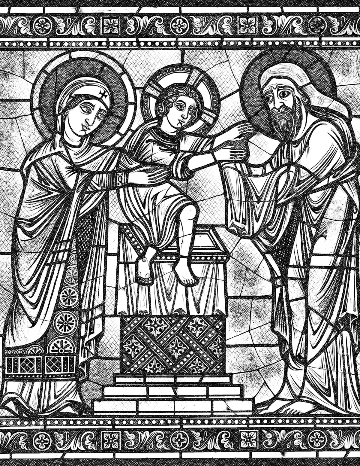 The Presentation - Bible Coloring Page