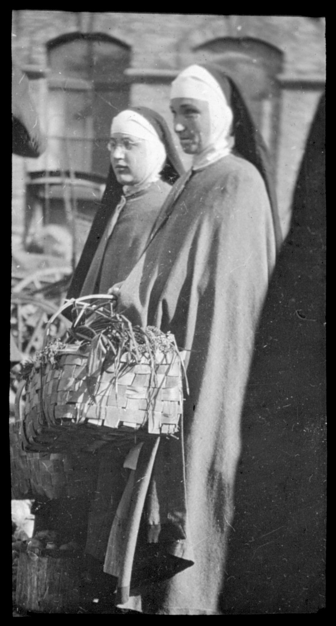 Nuns Soliciting Vegetables, Quebec (1918) - Catholic Stock Photo