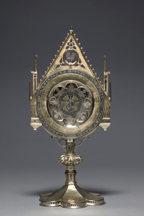 Monstrance with the "Paten of Saint Bernward" - Catholic Stock Photo