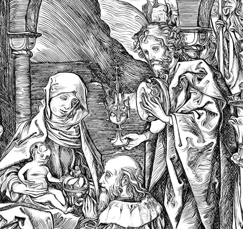 Adoration of the Magi - Bible Coloring Page
