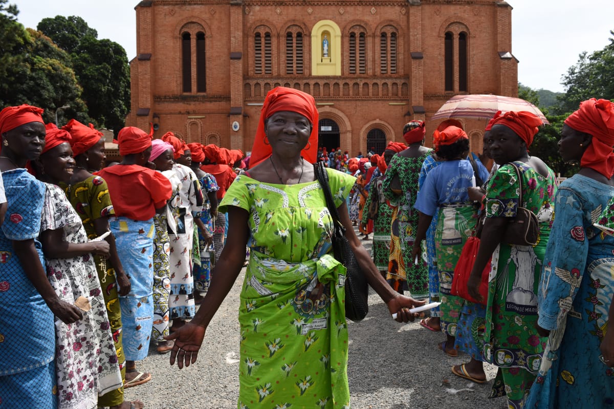 Legion of Mary Women in Bangui, CAR - Catholic Stock Photo