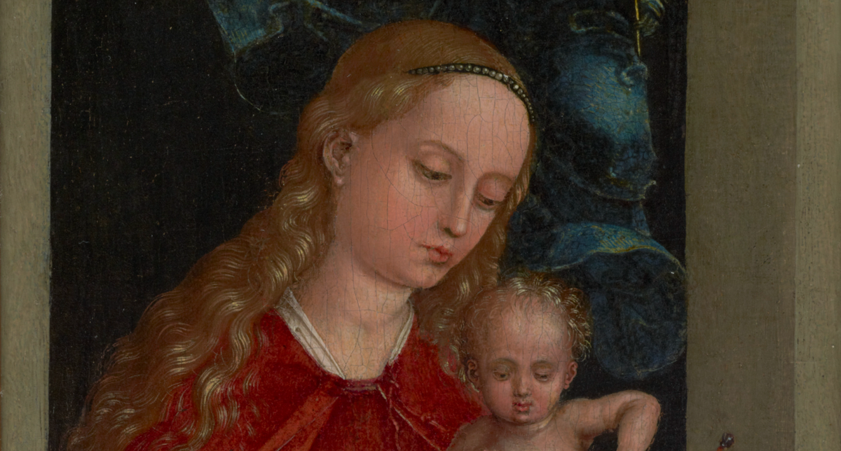 Madonna and Child in a Window (1485–1490) by Martin Schongauer - Public Domain Catholic Painting