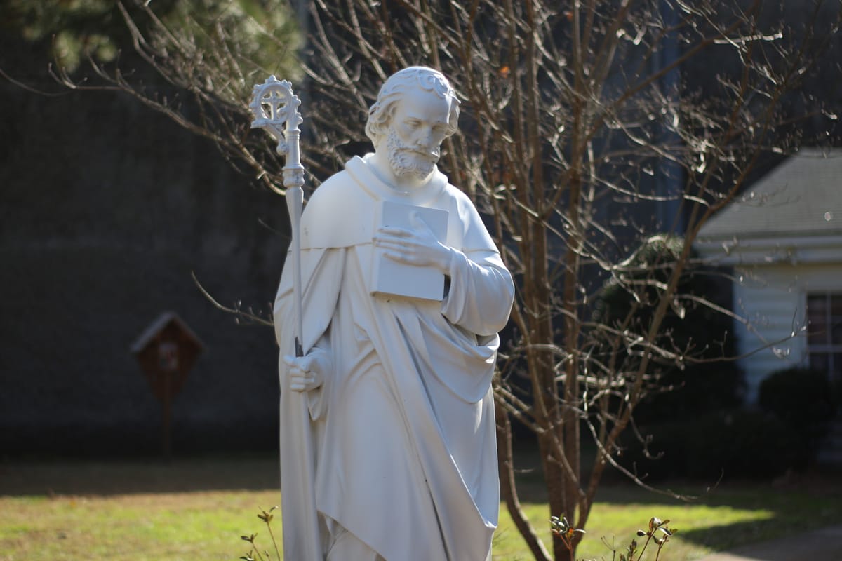 Saint Benedict Statue - Catholic Stock Photo