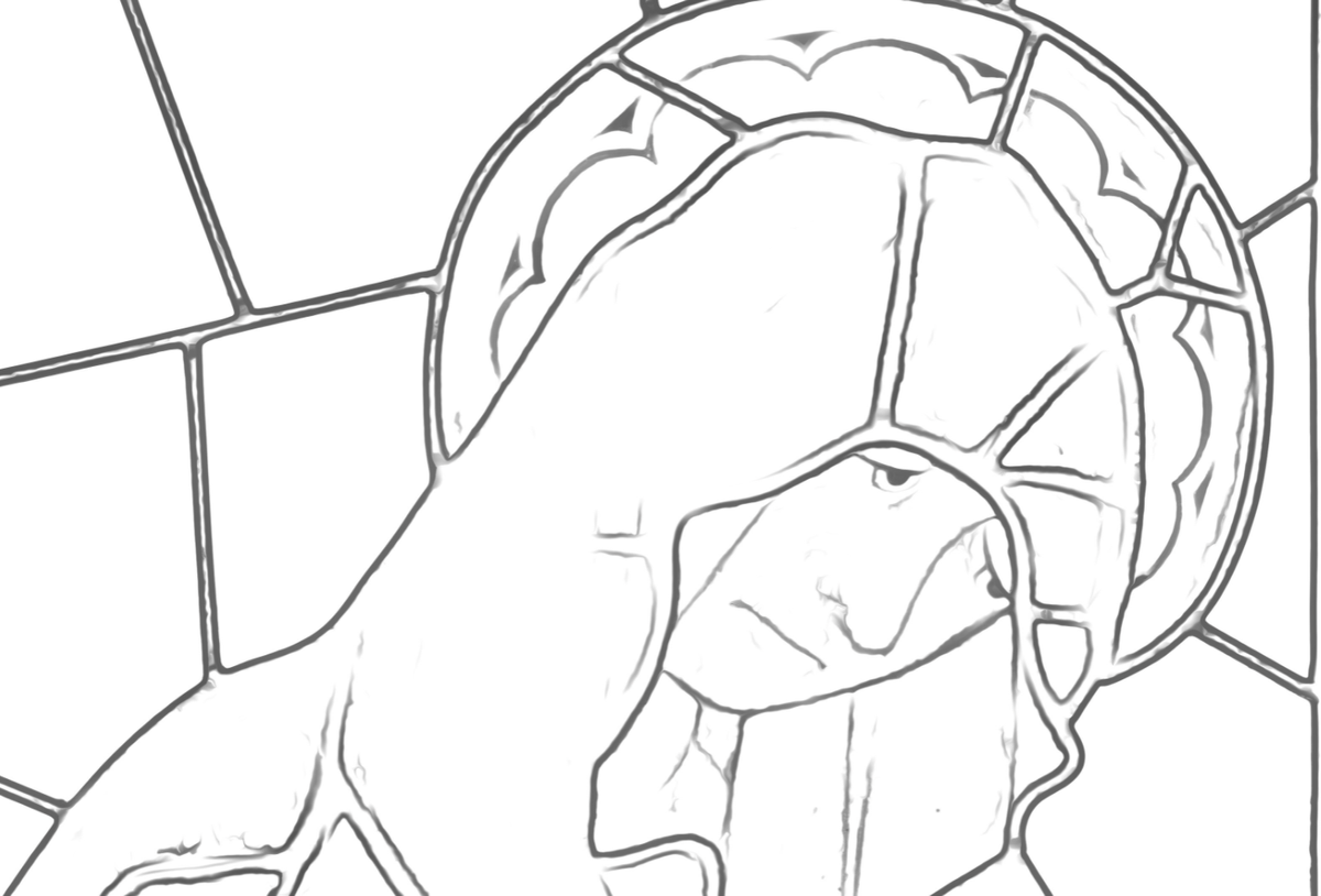 Our Lady of Sorrows Stained Glass - Catholic Coloring Page