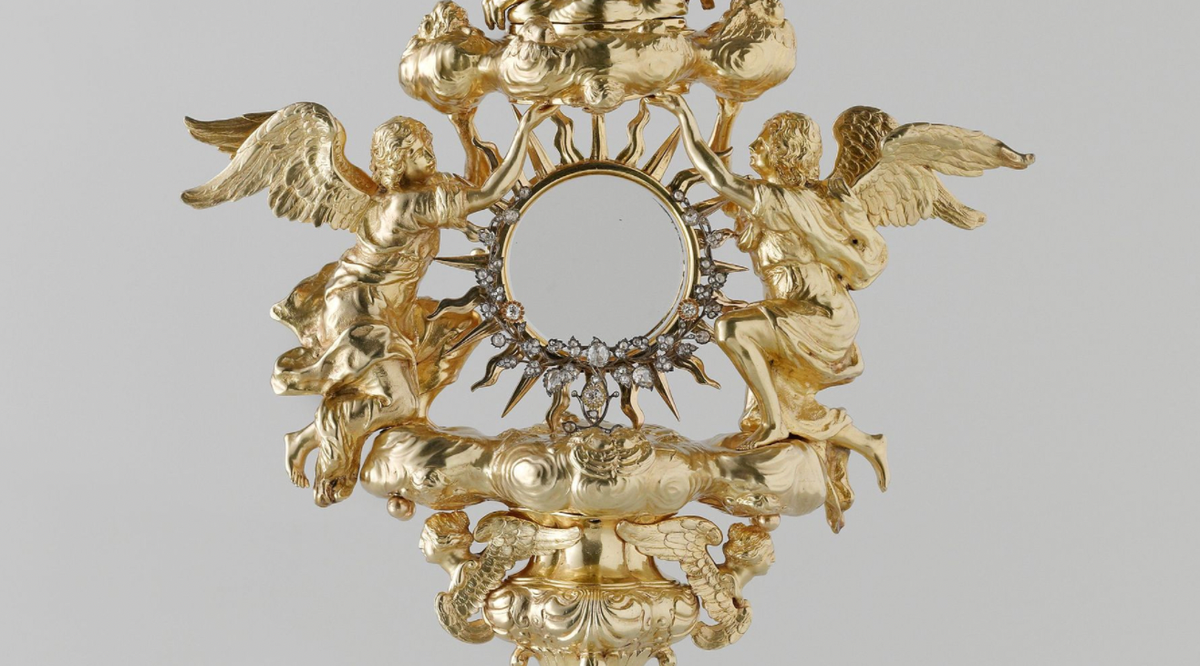 Monstrance from De Toren clandestine church (1675) - Catholic Stock Photo