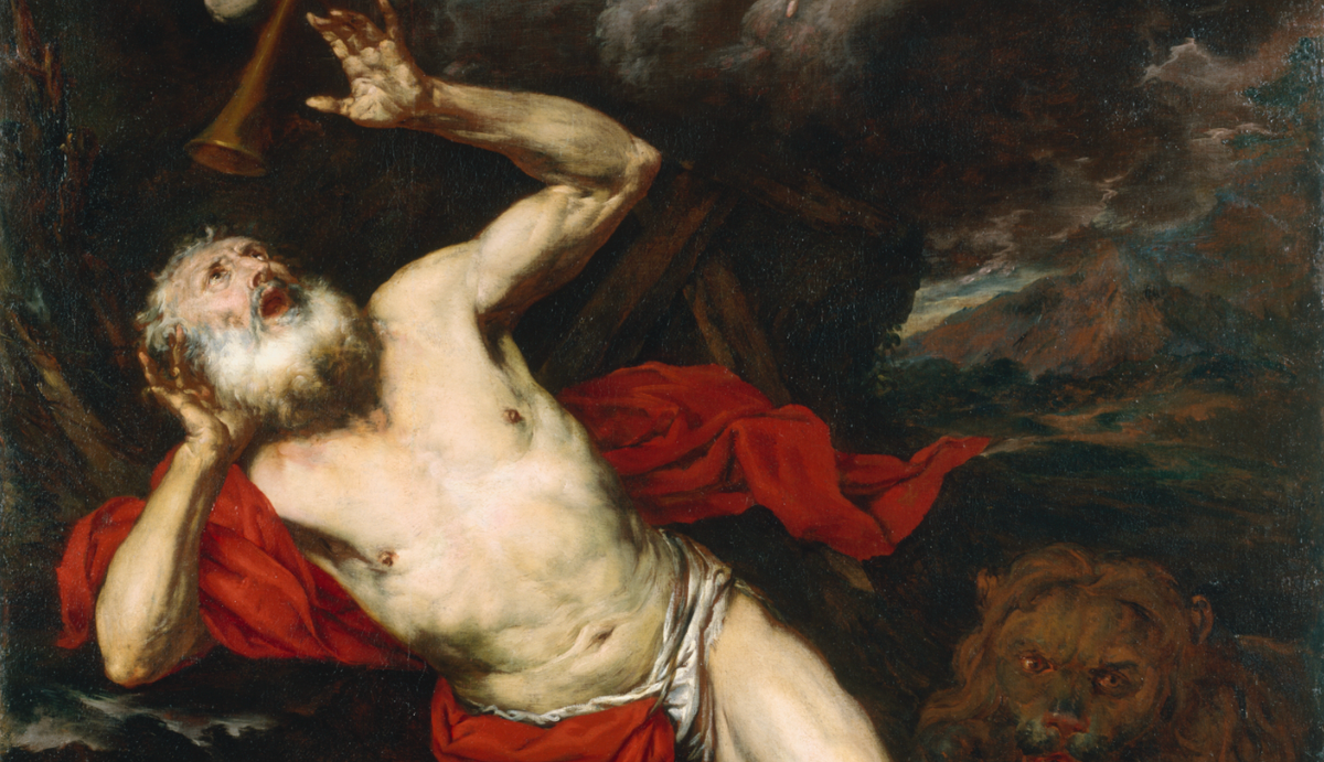 The Vision of Saint Jerome (1660) by Giovanni Battista Langetti - Public Domain Catholic Painting
