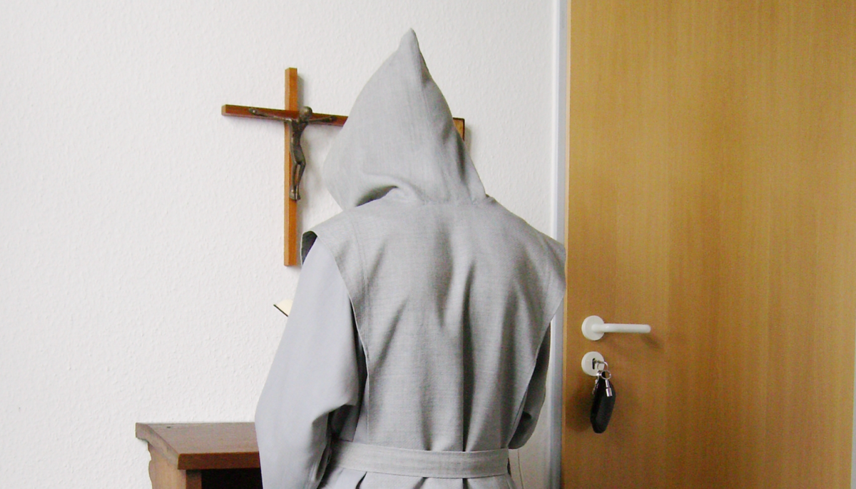 Trappist Monk Praying - Catholic Stock Photo