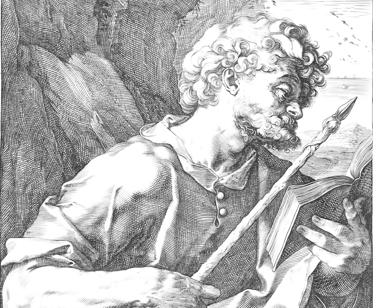 Saint Thomas (1589) by Hendrick Goltzius - Catholic Coloring Page