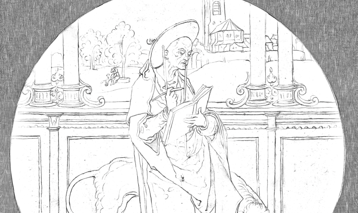 Saint Jerome (1520) by Master of 1518 - Catholic Coloring Page