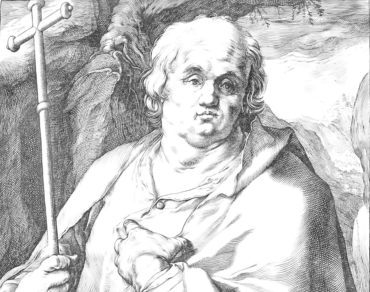 Saint Philip (1589) by Hendrick Goltzius - Catholic Coloring Page
