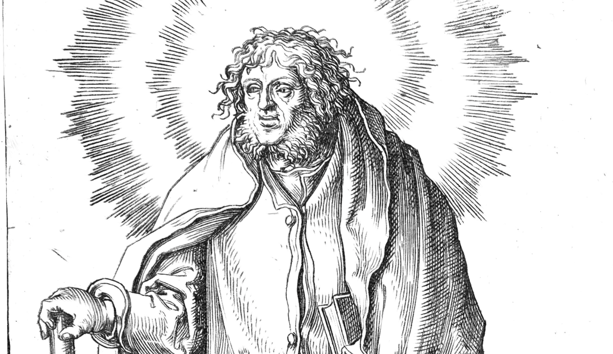 St. James Minor (1510) by Lucas Huygensz van Leyden - Catholic Coloring Page