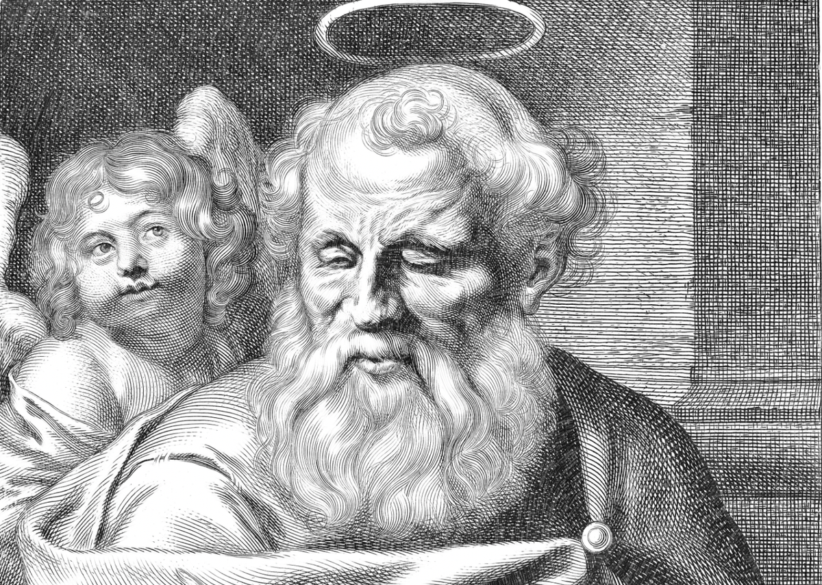St. Matthew (17th Century) by Cornelis Visscher - Catholic Coloring Page