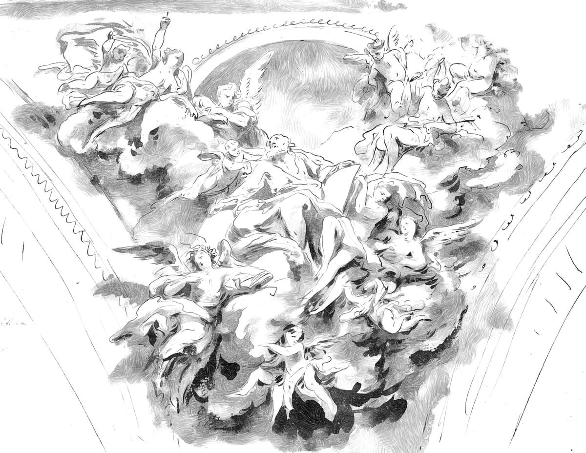 Glorification of Saint Matthew (1754) by Martin Knoller - Catholic Coloring Page