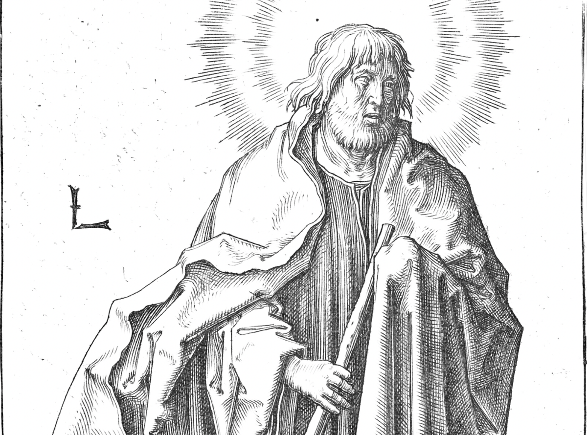 Saint Thaddeus (1510) by Lucas Huygensz van Leyden - Catholic Coloring Page