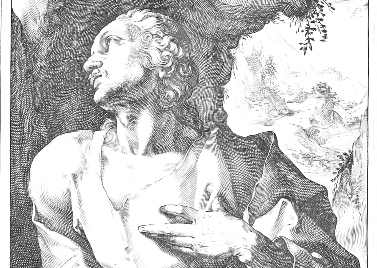 Saint Jude (1589) by Hendrick Goltzius - Catholic Coloring Page