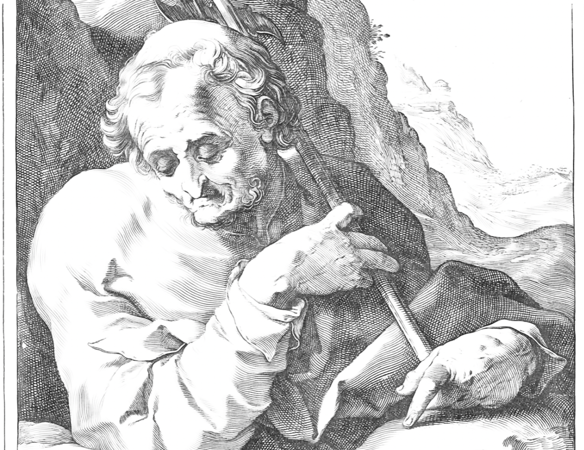 Saint Matthew (1589) by Hendrick Goltzius - Catholic Coloring Page