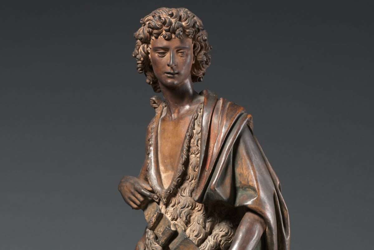 Saint John the Baptist Statue (1500–1525) - Catholic Stock Photo