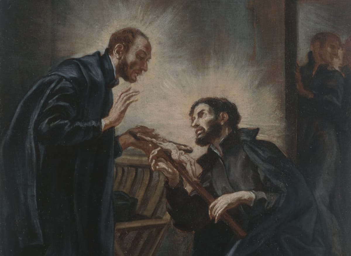 Saint Ignatius De Loyola and Saint Francis Xavier (1685) by Giovanni Battista Gaulli - Public Domain Catholic Painting