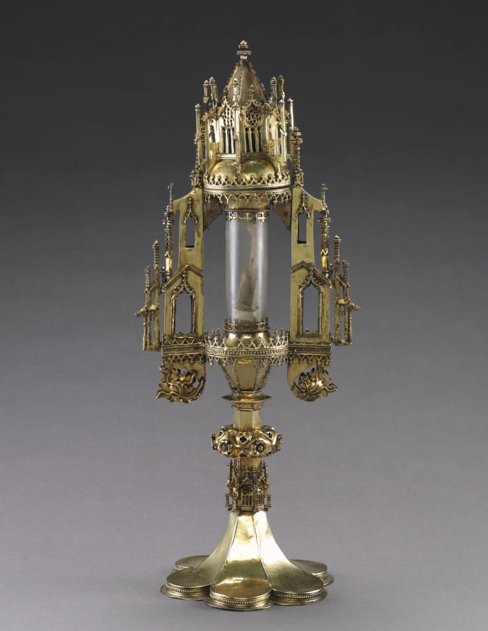 Monstrance with a Relic of Saint Sebastian (1484) Germany - Catholic Stock Photo