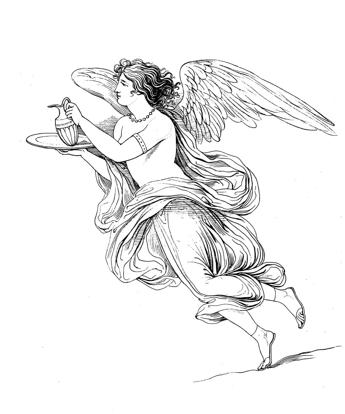 Angel Holding a Carafe (late 18th Century) by David Pierre Giottino Humbert de Superville - Catholic Coloring Page