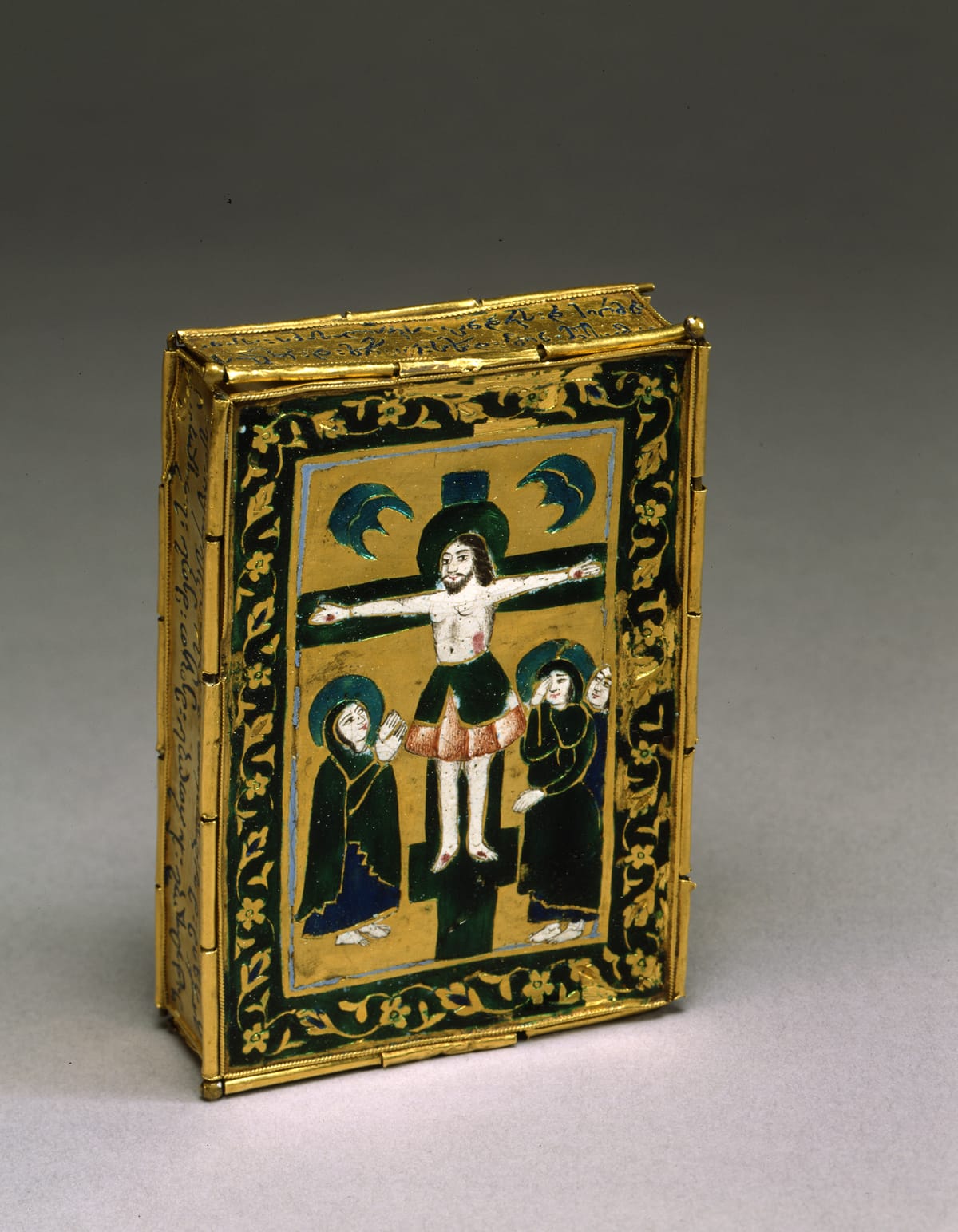 Book Case with the Crucifixion and the Harrowing of Hell by George Evinikhidze (1707, Georgian) - Catholic Stock Photo